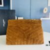 Large Size with Box 💰 YSL LOU LOU Suede Leather Chain Shoulder Bag | Loulou Black Brown Nubuck