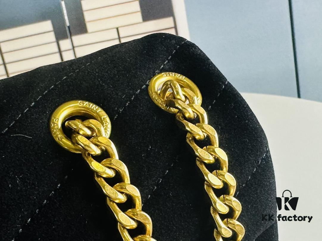 Large Size with Box 💰 YSL LOU LOU Suede Leather Chain Shoulder Bag ||| Loulou Black Brown Nubuck