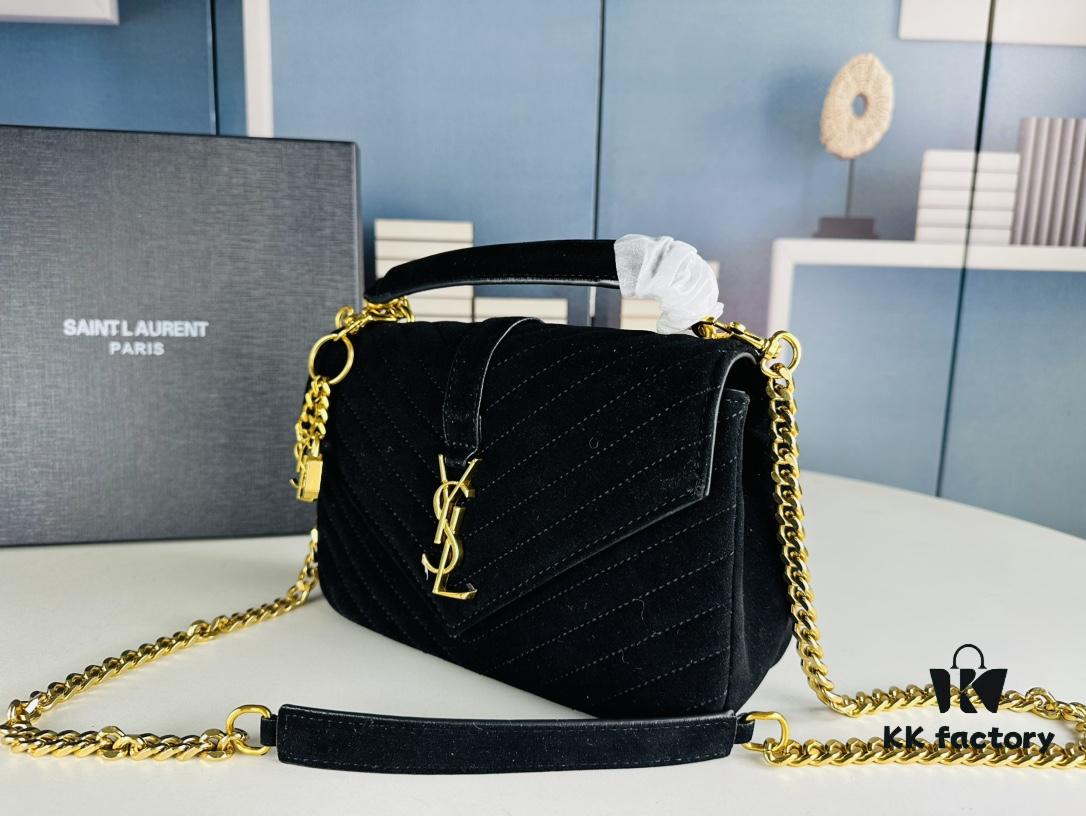 New Arrival with Box ||| Suede YSL Saint Laurent V-Logo Crossbody Bag
