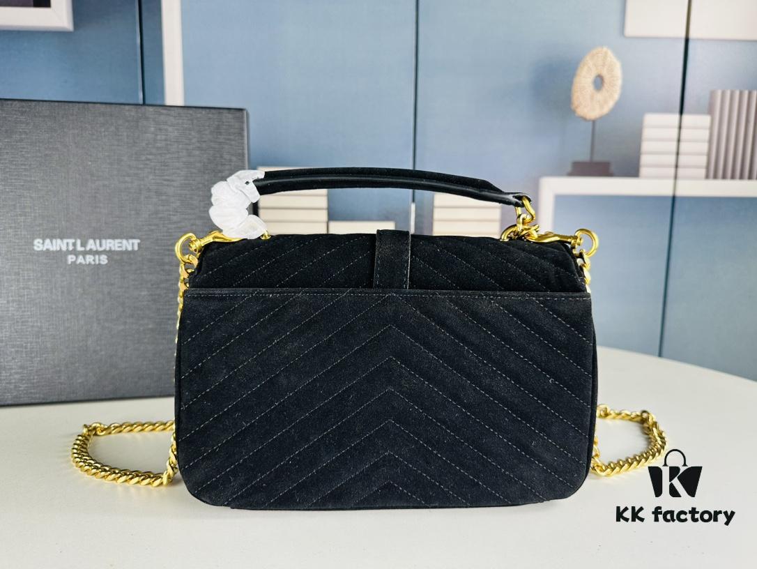 New Arrival with Box ||| Suede YSL Saint Laurent V-Logo Crossbody Bag