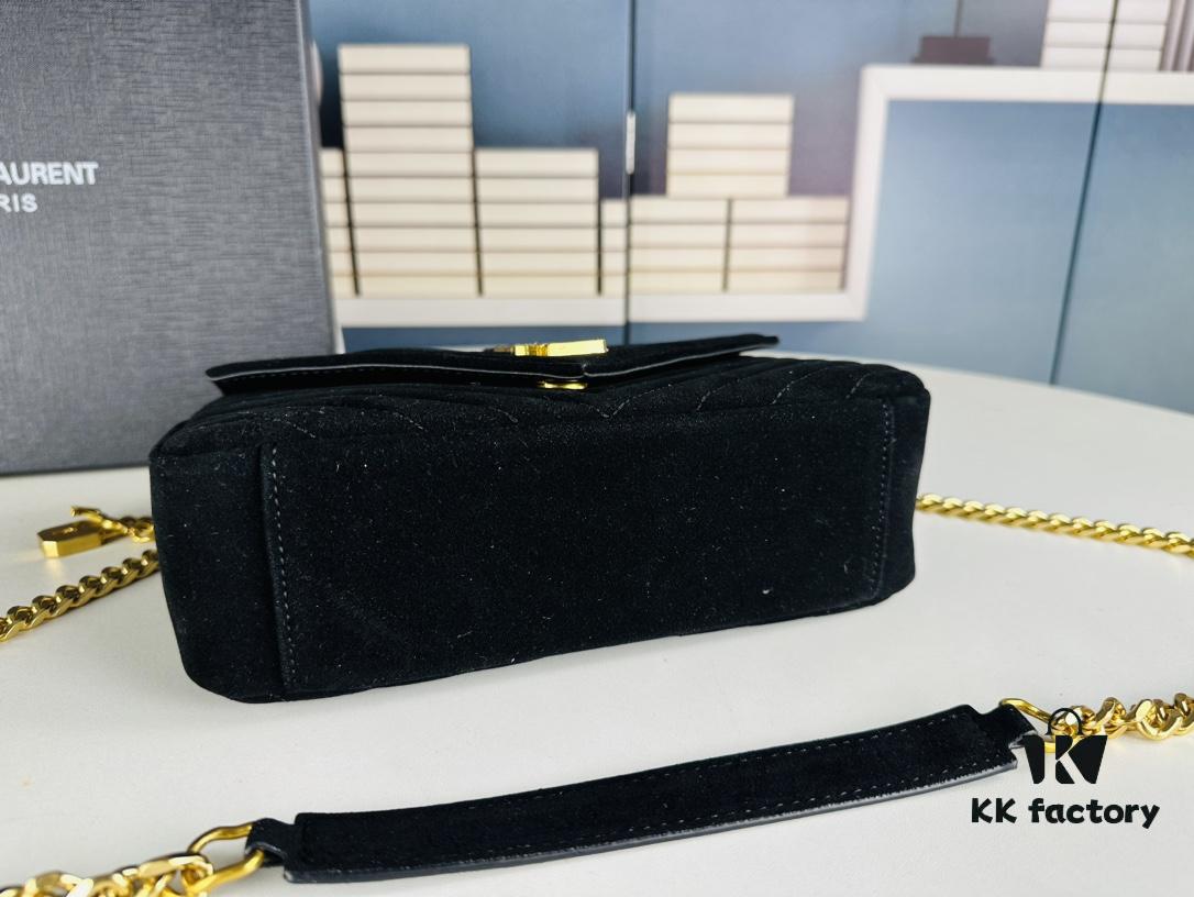 New Arrival with Box ||| Suede YSL Saint Laurent V-Logo Crossbody Bag