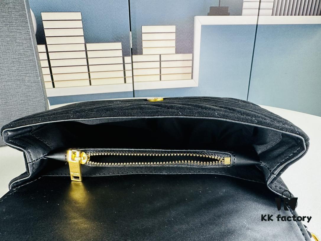 New Arrival with Box ||| Suede YSL Saint Laurent V-Logo Crossbody Bag