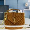 New Arrival with Box ||| Suede YSL Saint Laurent V-Logo Crossbody Bag