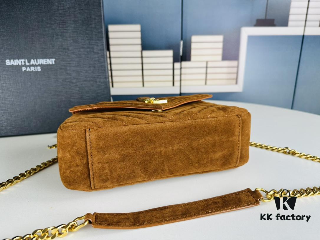 New Arrival with Box ||| Suede YSL Saint Laurent V-Logo Crossbody Bag