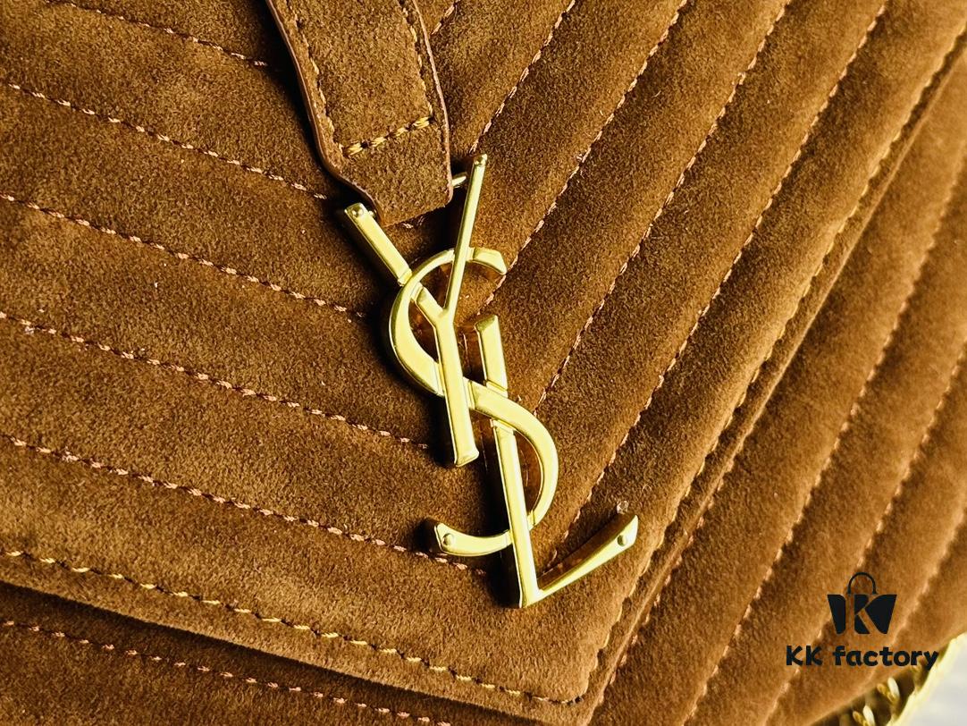 New Arrival with Box ||| Suede YSL Saint Laurent V-Logo Crossbody Bag