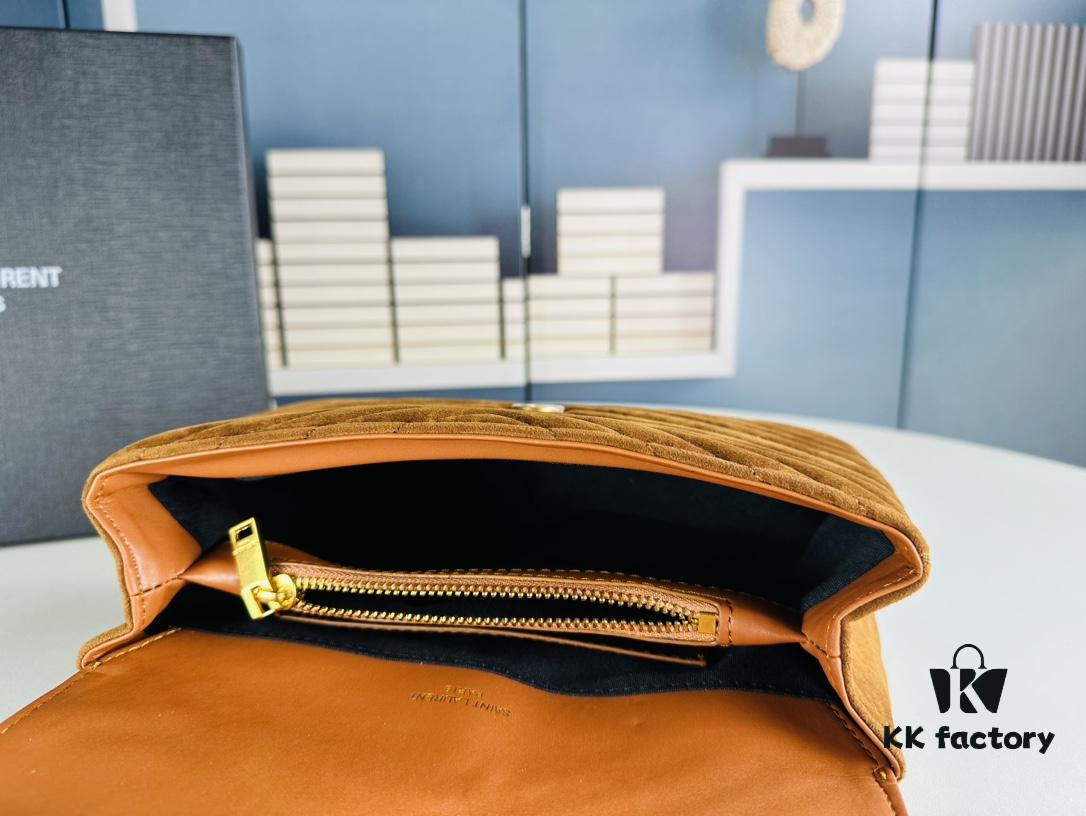 New Arrival with Box ||| Suede YSL Saint Laurent V-Logo Crossbody Bag