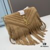 YSL Monogram College Saffiano Leather Fringe Crossbody Bag