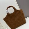 New YSL Saint Laurent Suede Icare Quilted Tote Bag in Black and Caramel