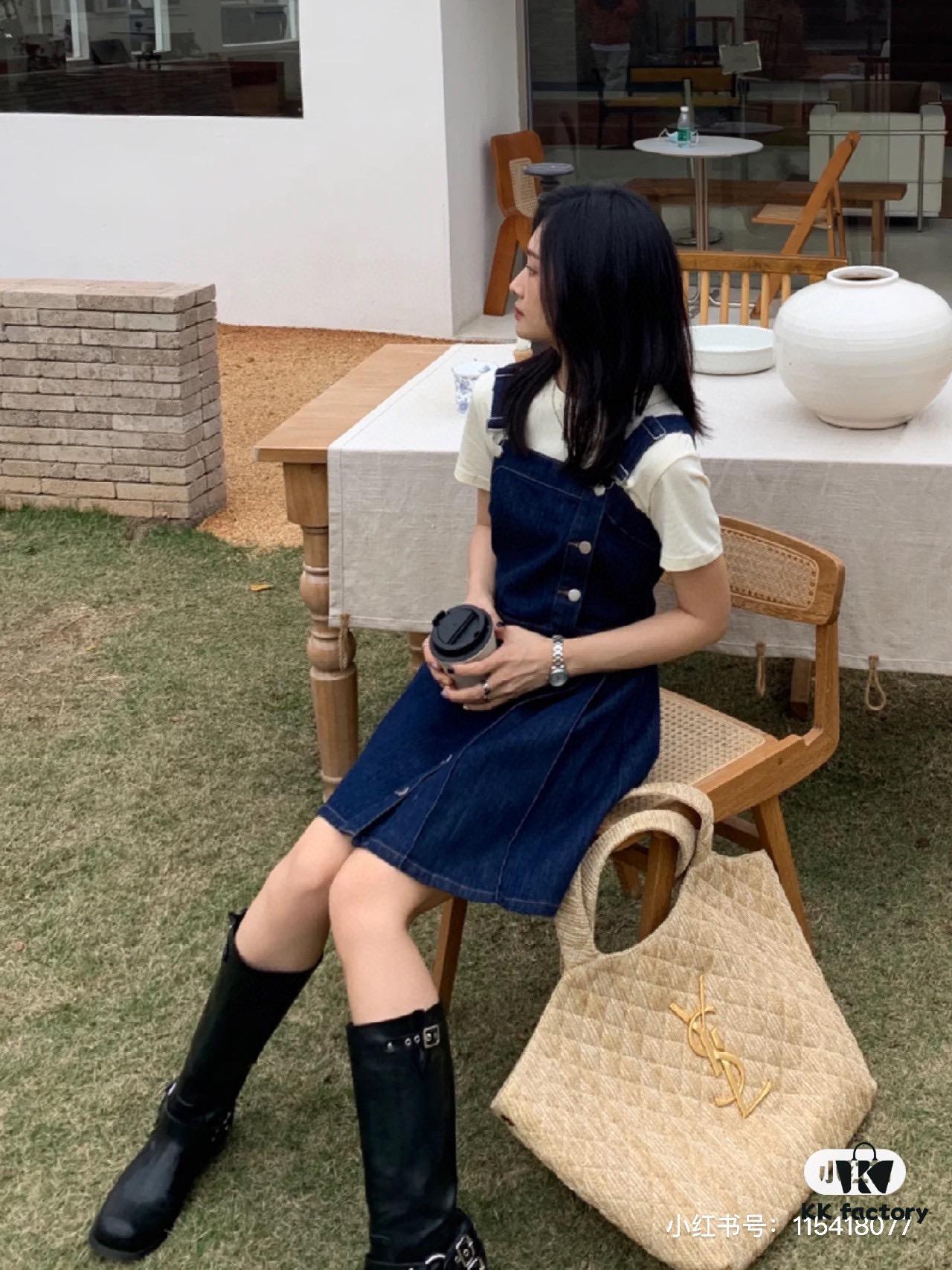 New YSL Oversized Logo Quilted Tote Bag