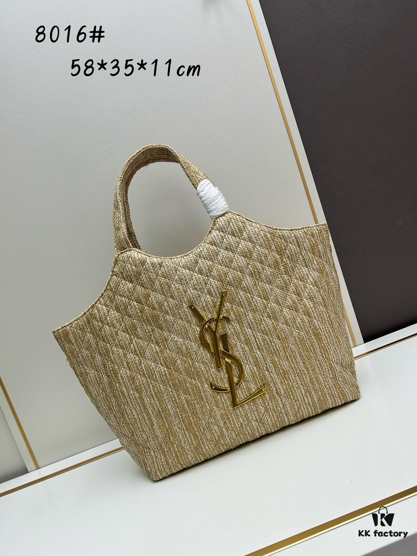 New YSL Oversized Logo Quilted Tote Bag