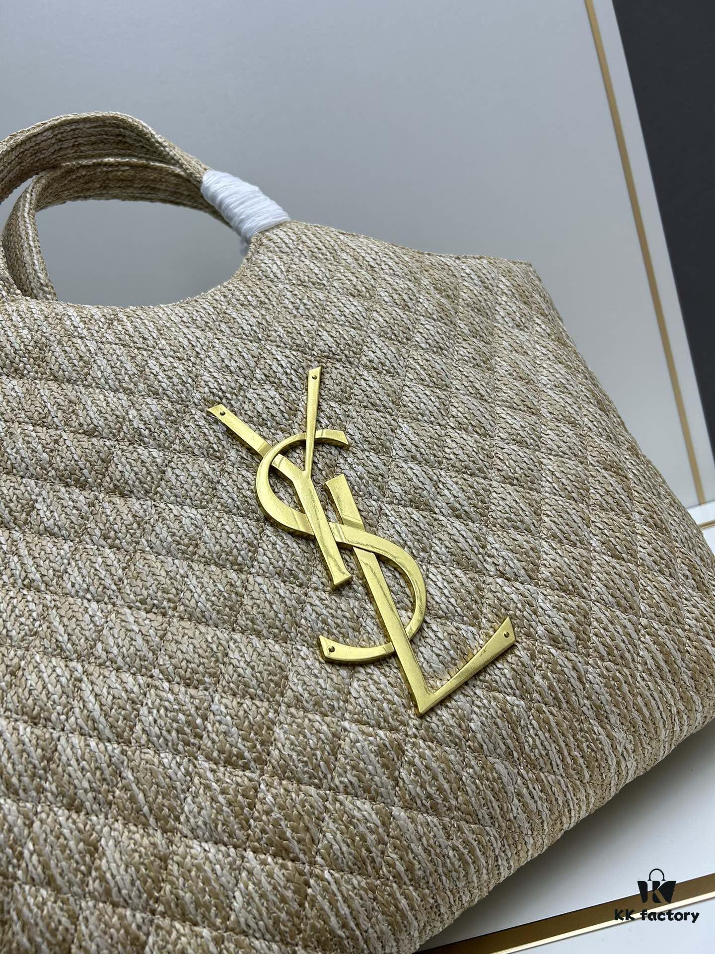 New YSL Oversized Logo Quilted Tote Bag
