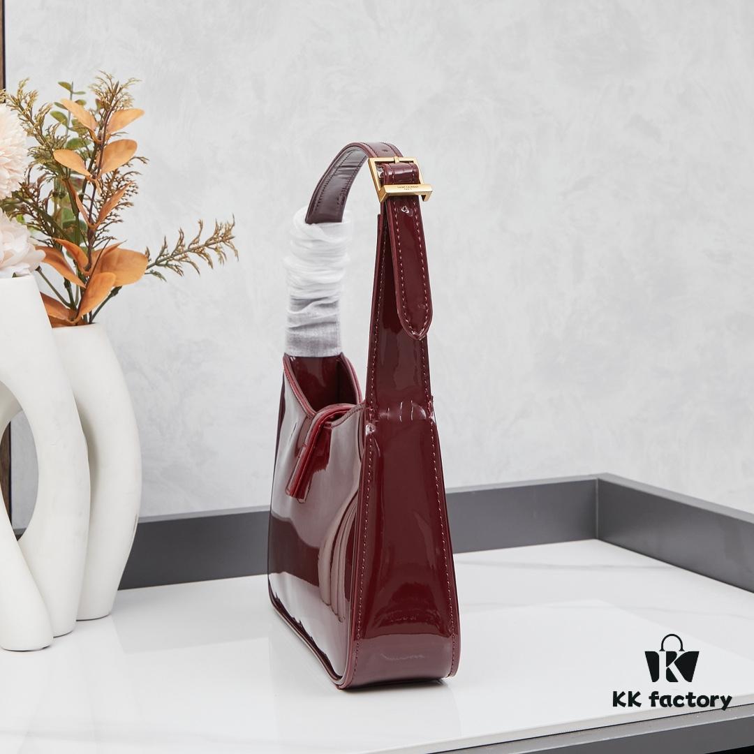 YSL Saint Laurent Hobo Bag in Patent Leather with Box