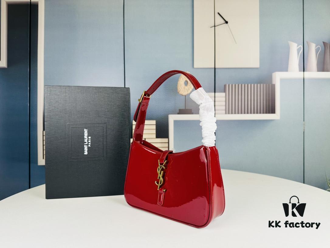 YSL Saint Laurent Hobo Bag in Patent Leather with Box