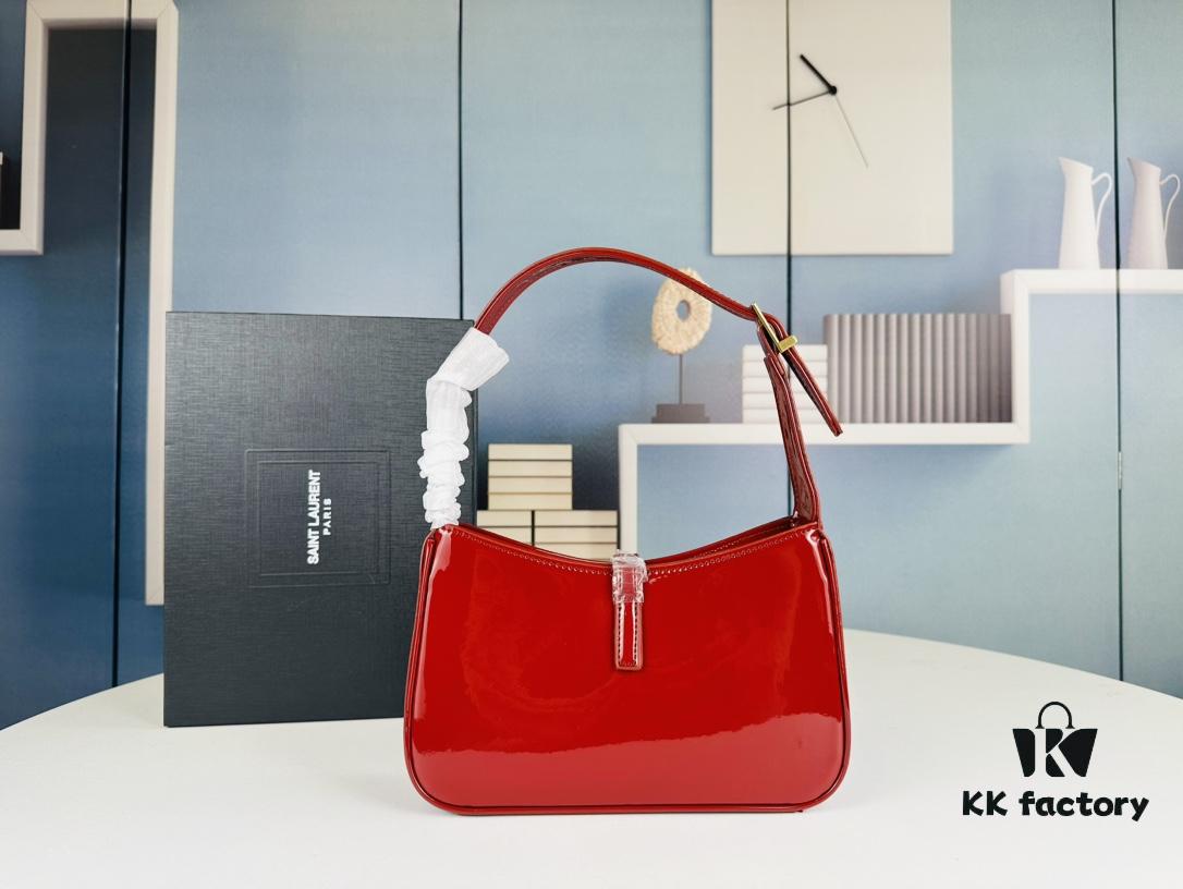 YSL Saint Laurent Hobo Bag in Patent Leather with Box