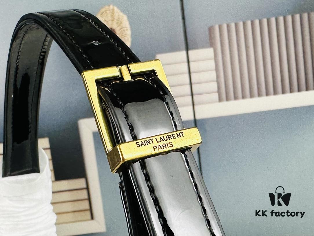 YSL Saint Laurent Hobo Shoulder Bag in Patent Leather with Box