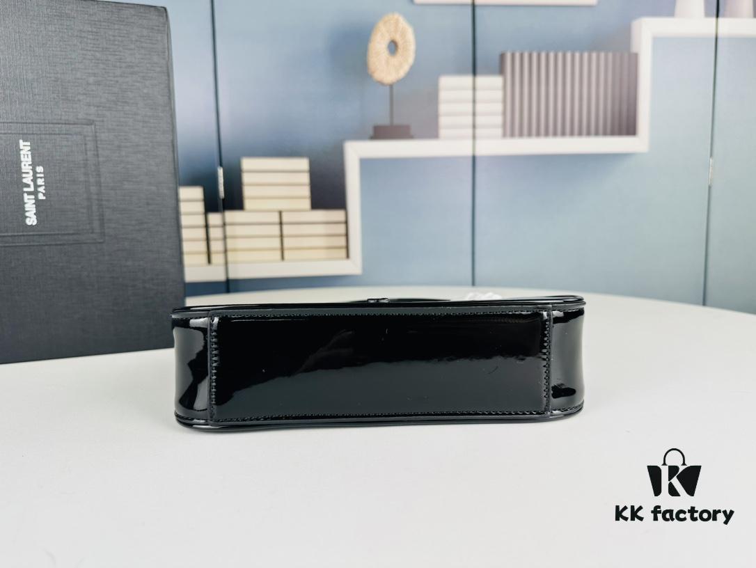 YSL Saint Laurent Hobo Shoulder Bag in Patent Leather with Box