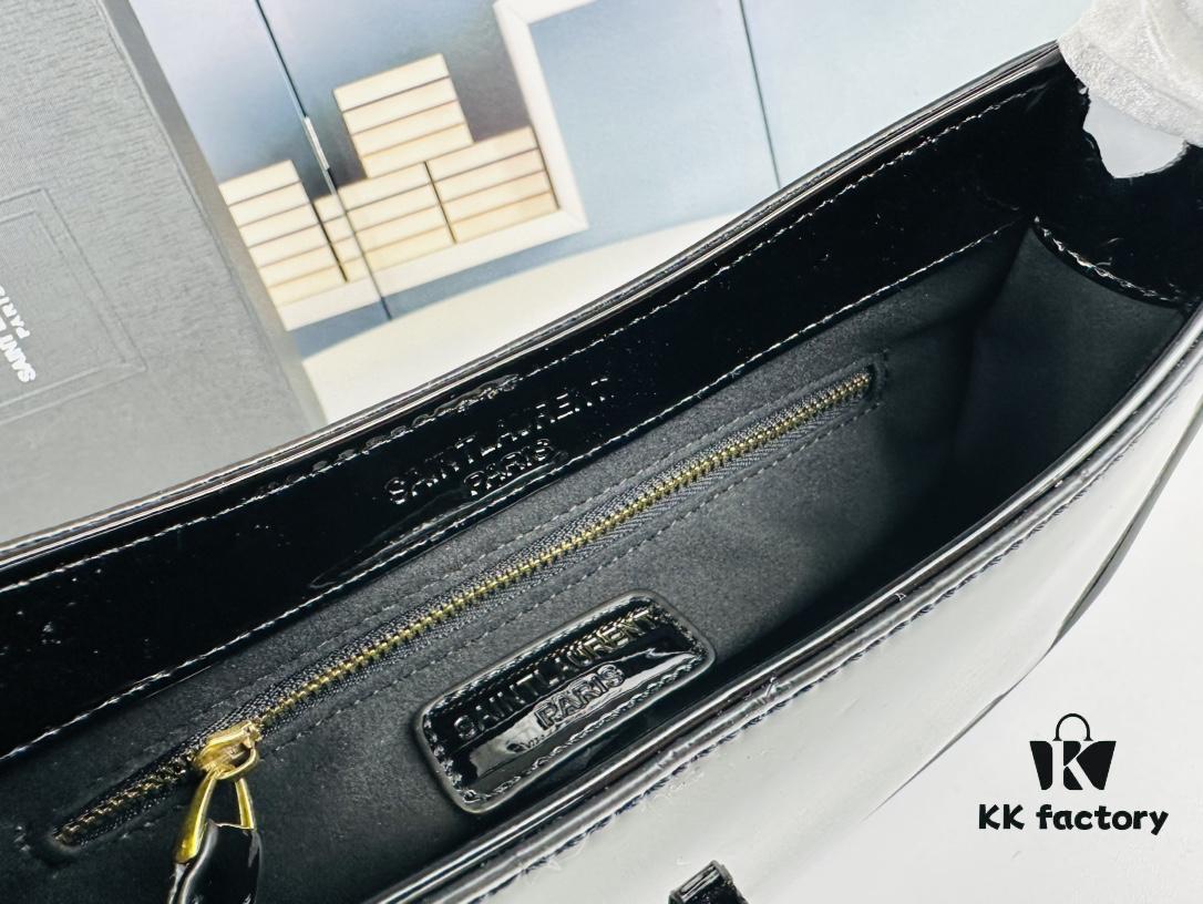 YSL Saint Laurent Hobo Shoulder Bag in Patent Leather with Box