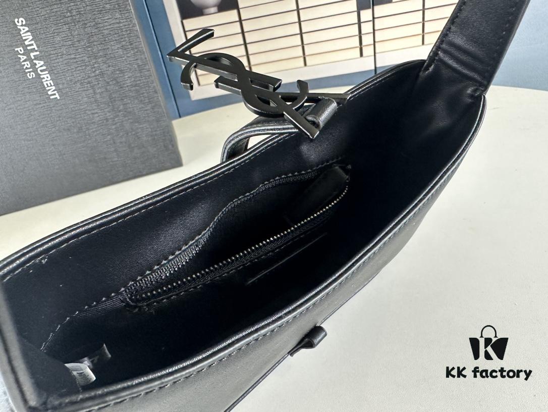 YSL Saint Laurent Hobo Bag in Black Quilted Leather with Box