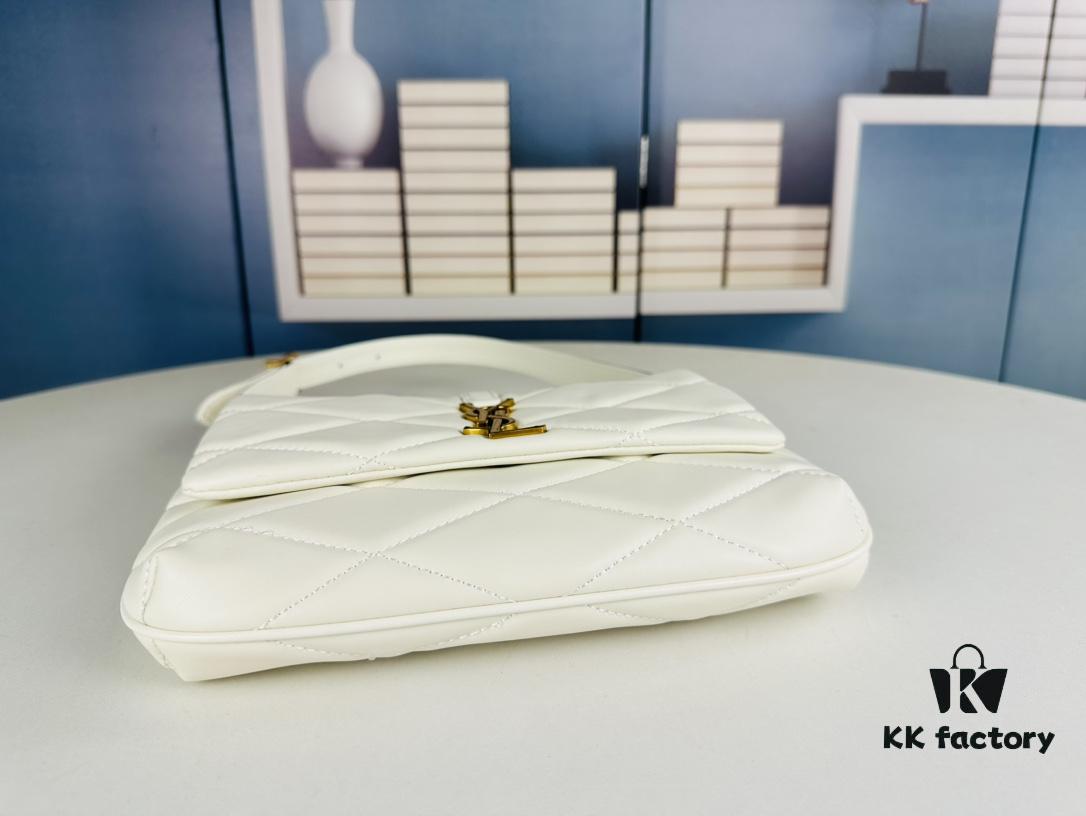 New Arrival with Box 💰 From Rosé's Back View, See How Beautiful the YSL Trapezoid Shoulder Bag Is! ||| Gold Logo + Diamond Quilted Trapezoidal Silhouette