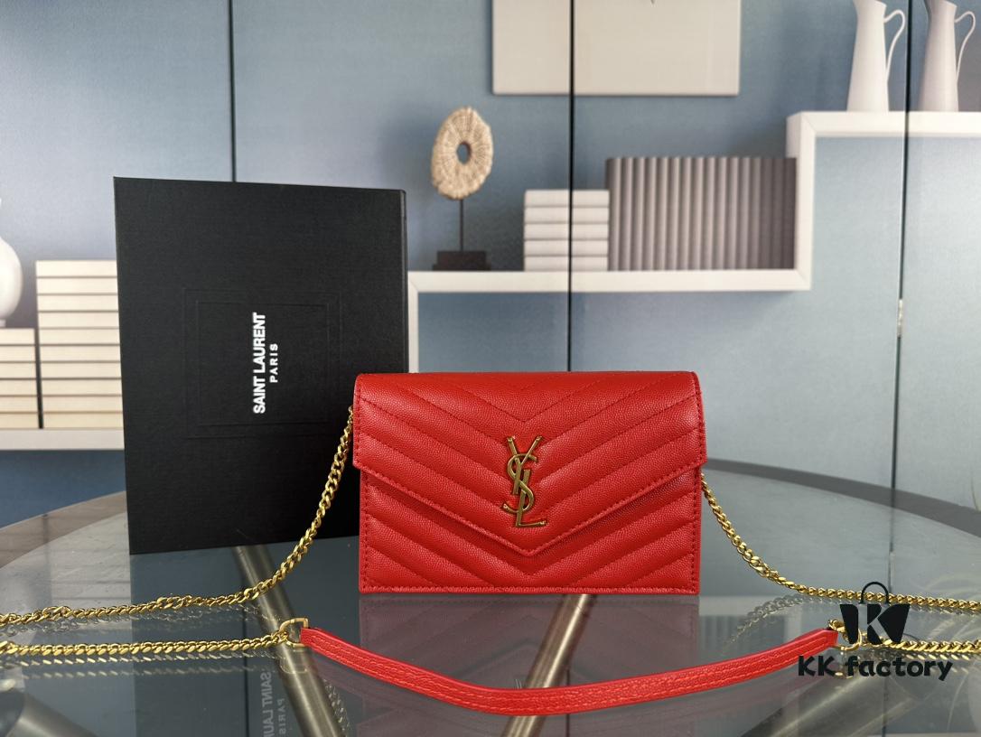 Box Set Batch Bags Industry's YYDS—YSL Monogram Black Gold Caviar Leather Chain Bag