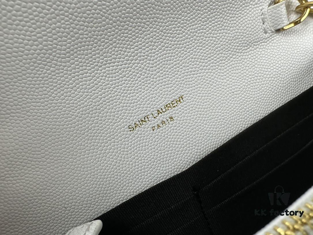 Box Set YSL Monogram Black and Gold Caviar Leather Chain Bag