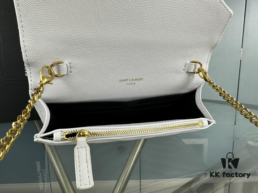 Box Set YSL Monogram Black and Gold Caviar Leather Chain Bag