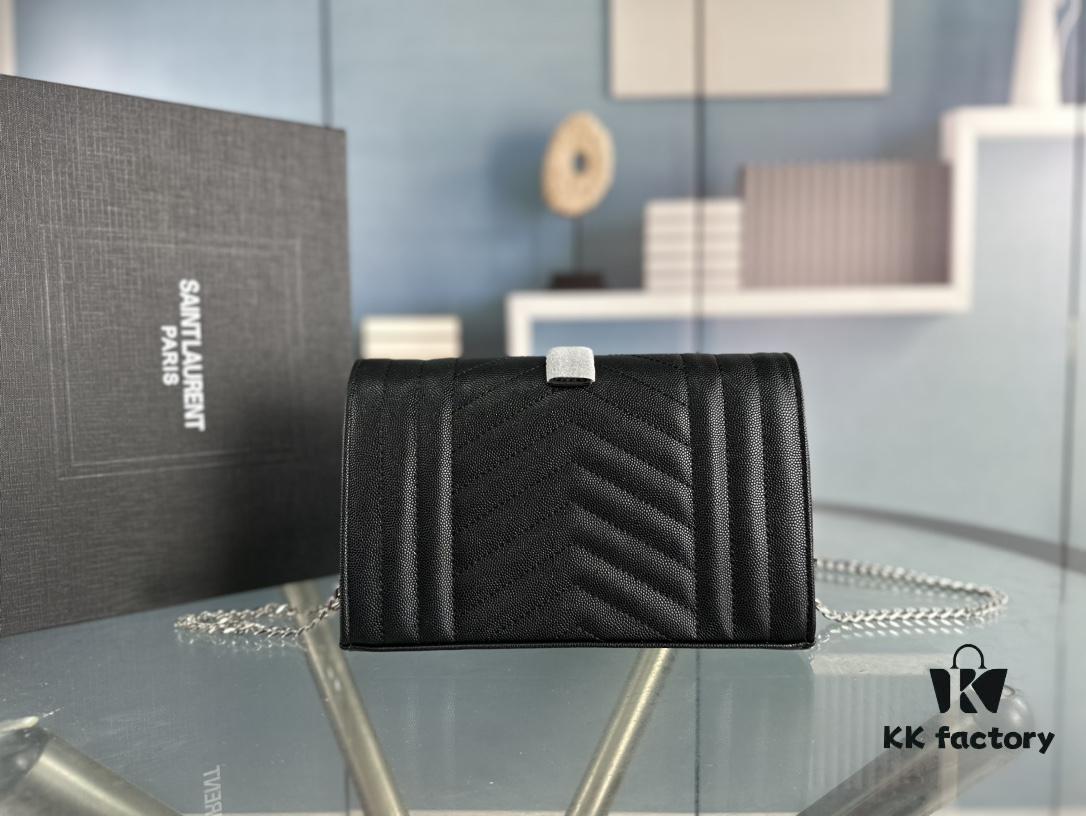 YSL Saint Laurent WOC Caviar Chain Envelope Bag