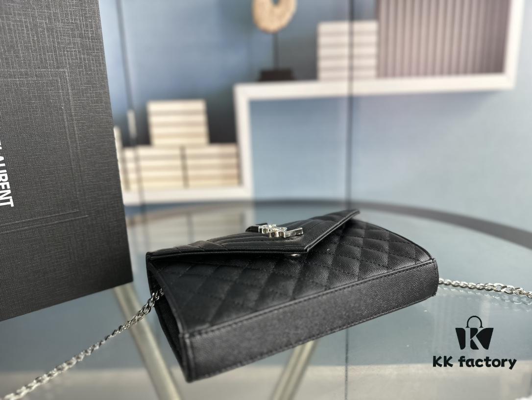 YSL Saint Laurent WOC Caviar Chain Envelope Bag