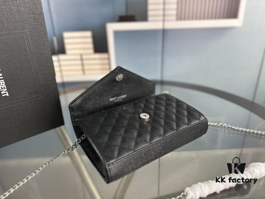 YSL Saint Laurent WOC Caviar Chain Envelope Bag