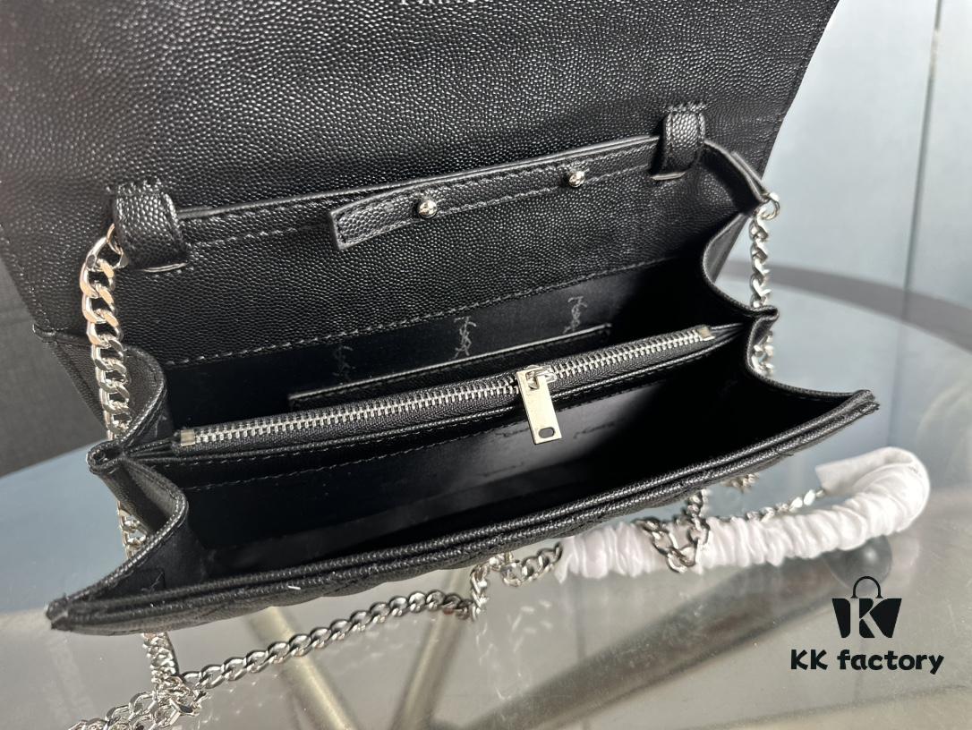 YSL Saint Laurent WOC Caviar Chain Envelope Bag