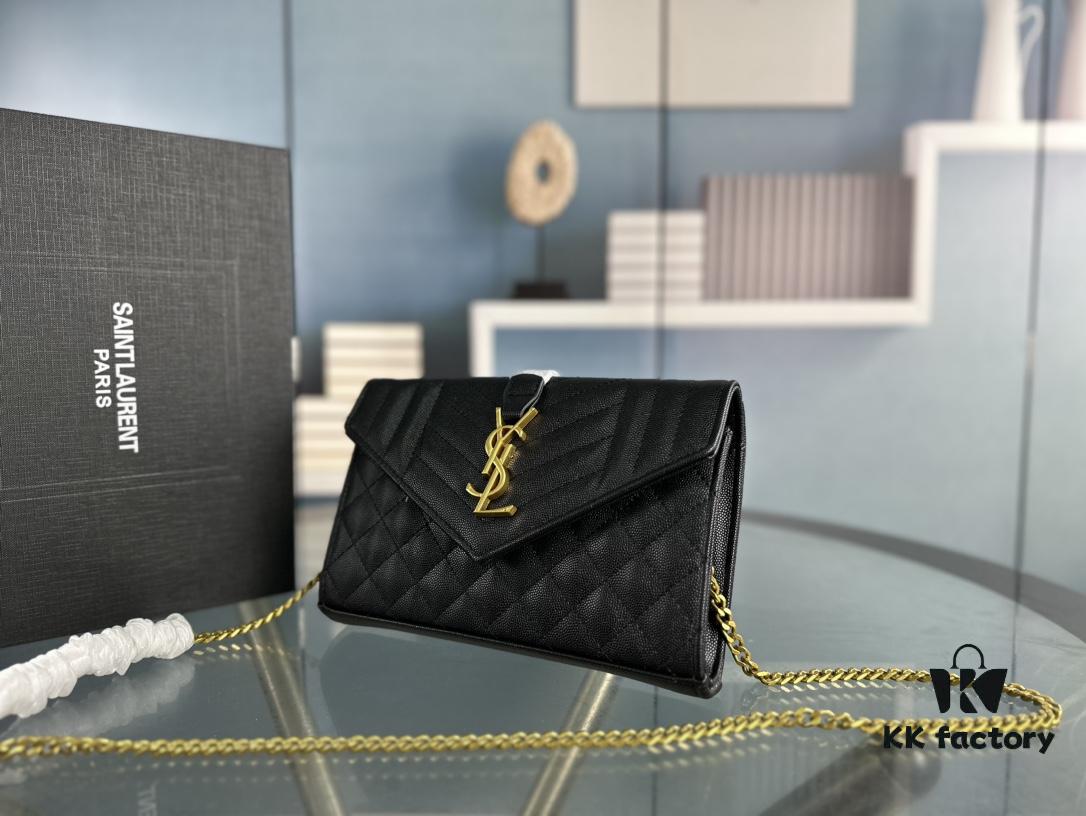 YSL Saint Laurent WOC Caviar Chain Envelope Bag