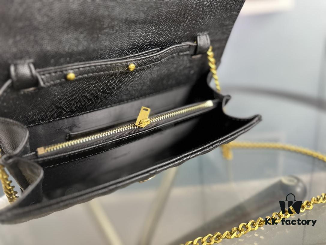 YSL Saint Laurent WOC Caviar Chain Envelope Bag