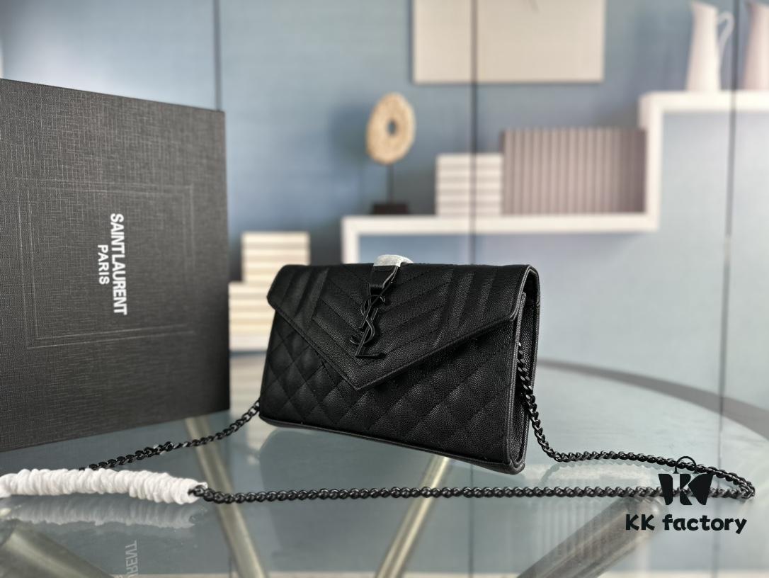 YSL Saint Laurent WOC Caviar Chain Envelope Bag
