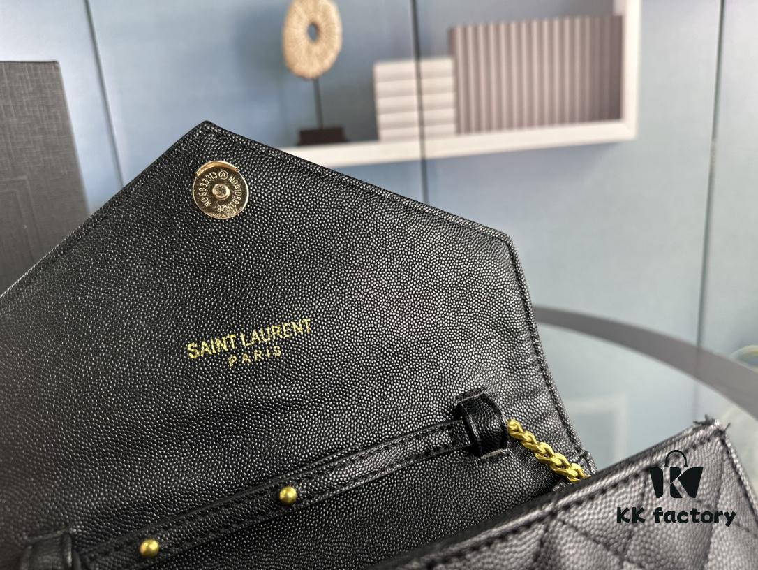 YSL Saint Laurent WOC Caviar Chain Envelope Bag