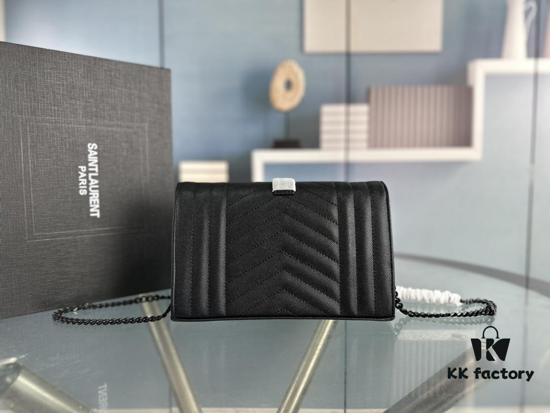 YSL Saint Laurent WOC Caviar Chain Envelope Bag