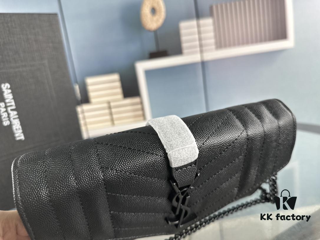 YSL Saint Laurent WOC Caviar Chain Envelope Bag