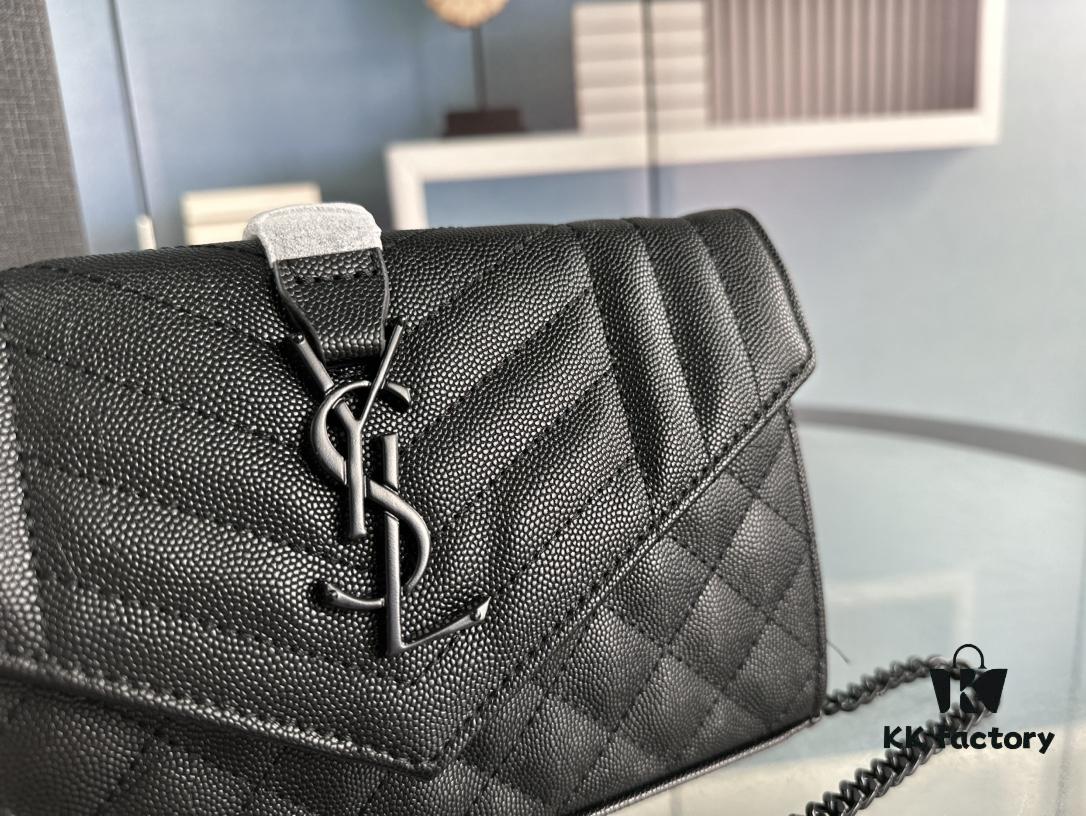 YSL Saint Laurent WOC Caviar Chain Envelope Bag