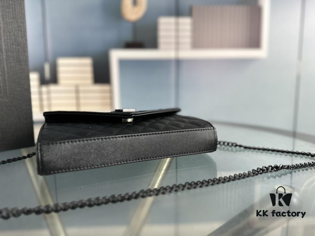 YSL Saint Laurent WOC Caviar Chain Envelope Bag