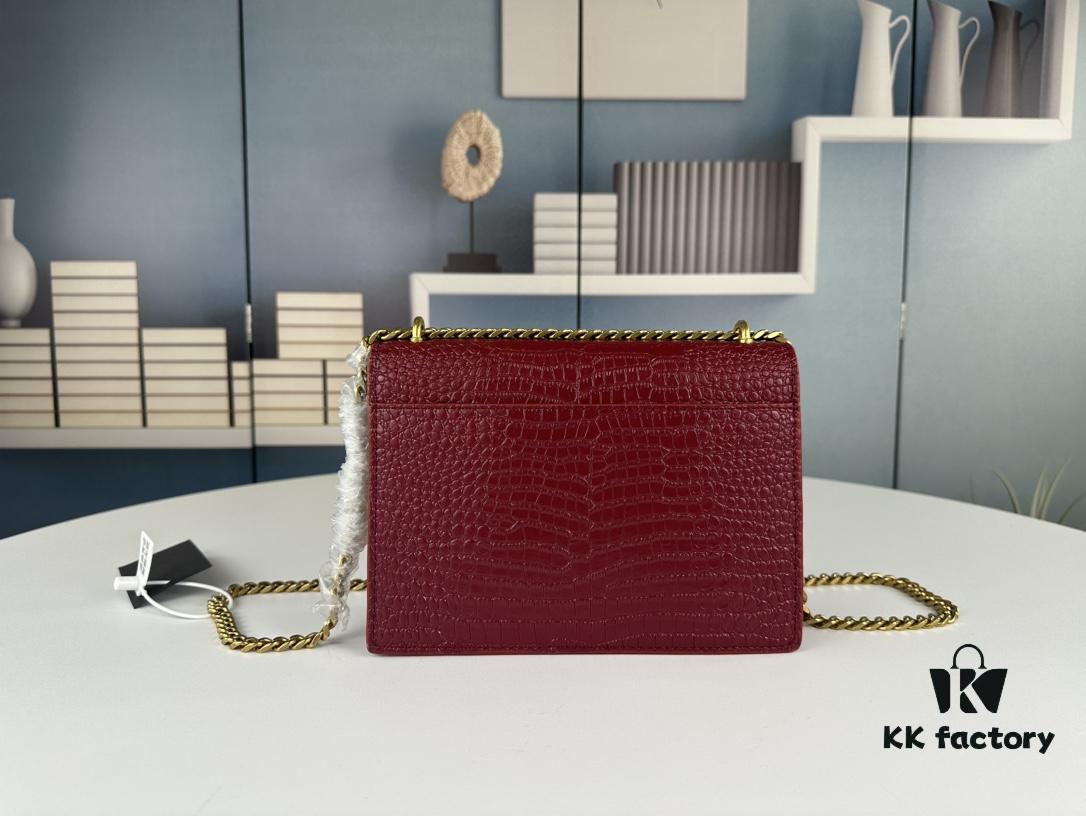 YSL Sunset Bag with Crocodile Embossed Texture