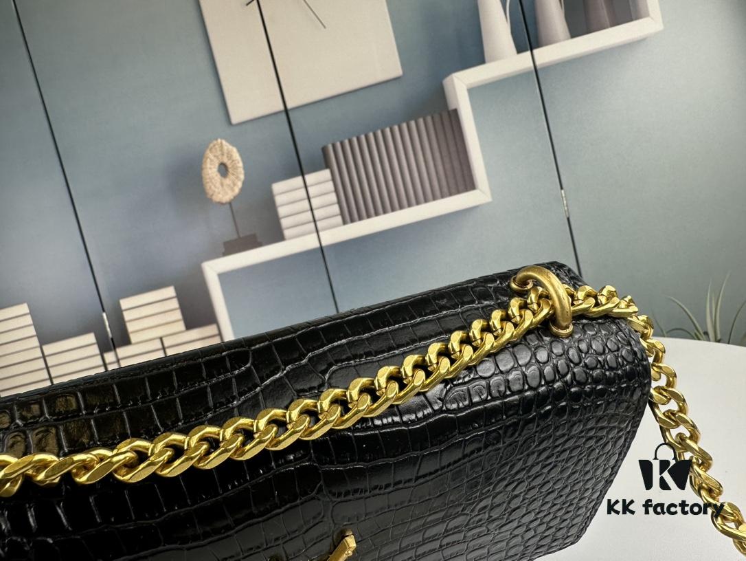 New YSL Sunset Bag with Box – Recommended Crocodile Embossed Design