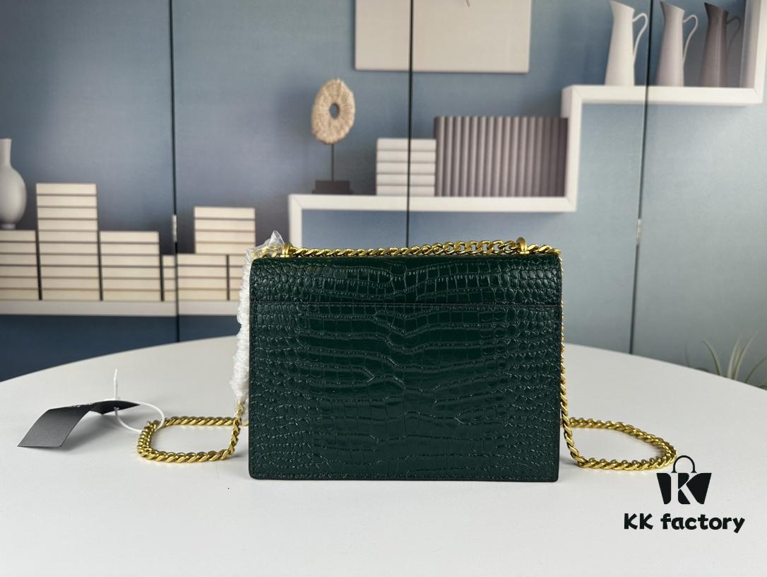 New YSL Sunset Bag with Box – Recommended Crocodile-Embossed Design