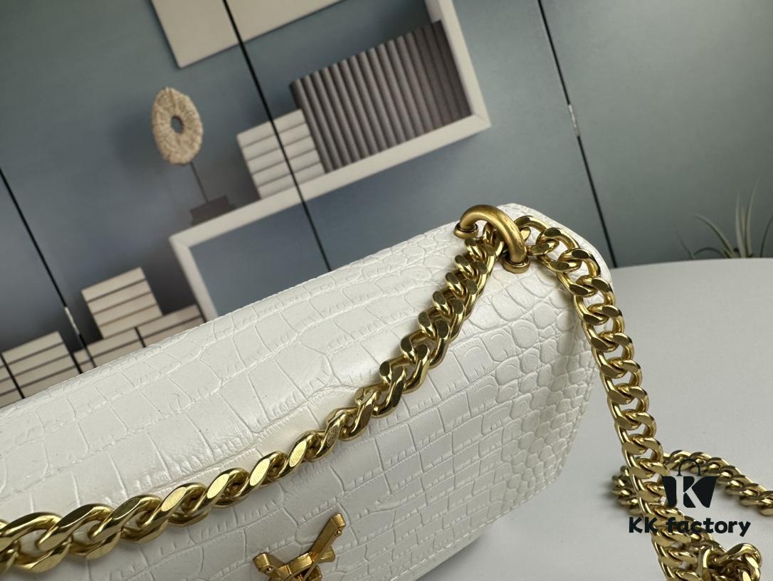 New YSL Sunset Bag with Box – Recommended Crocodile-Embossed Design