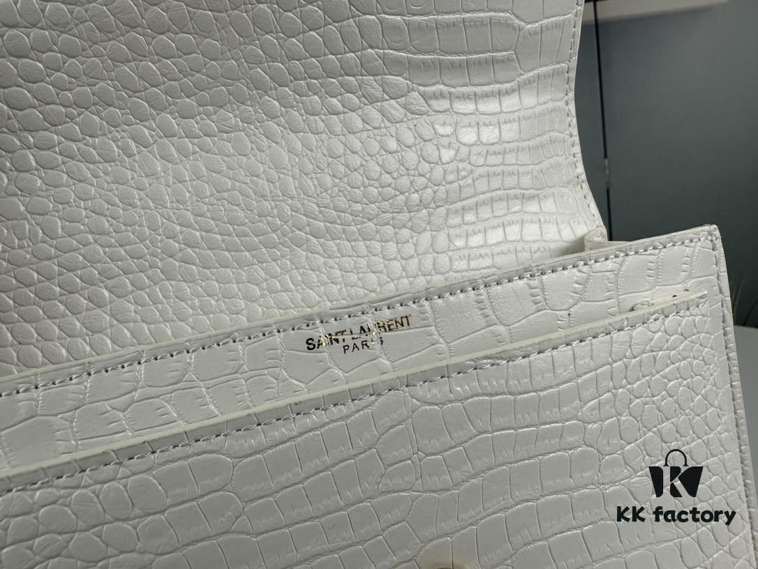 New YSL Sunset Bag with Box – Recommended Crocodile-Embossed Design