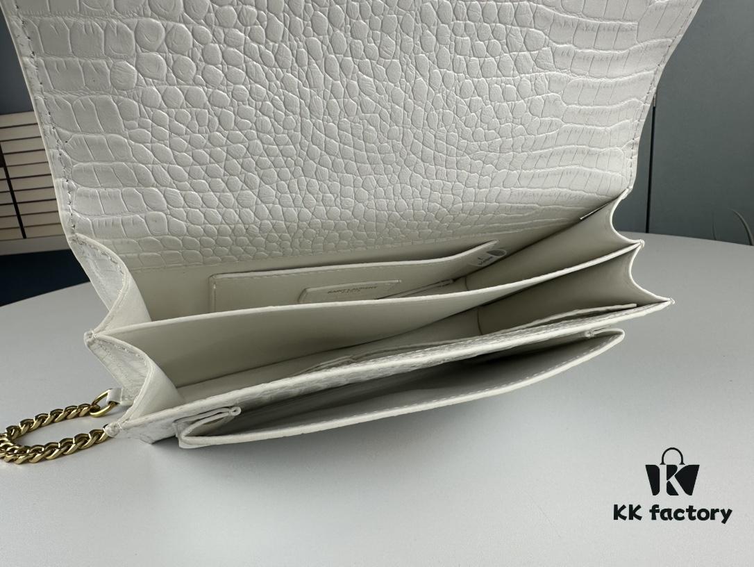 New YSL Sunset Bag with Box – Recommended Crocodile-Embossed Design