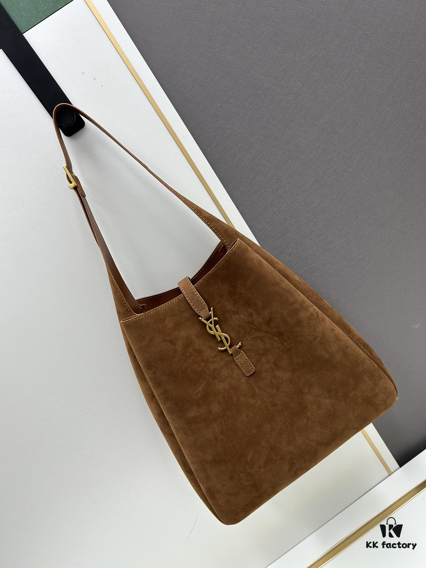 Large-sized New Arrival with Box – Exquisitely Beautiful Brown-Gold Matte Shoulder Bag Perfect for Autumn and Winter