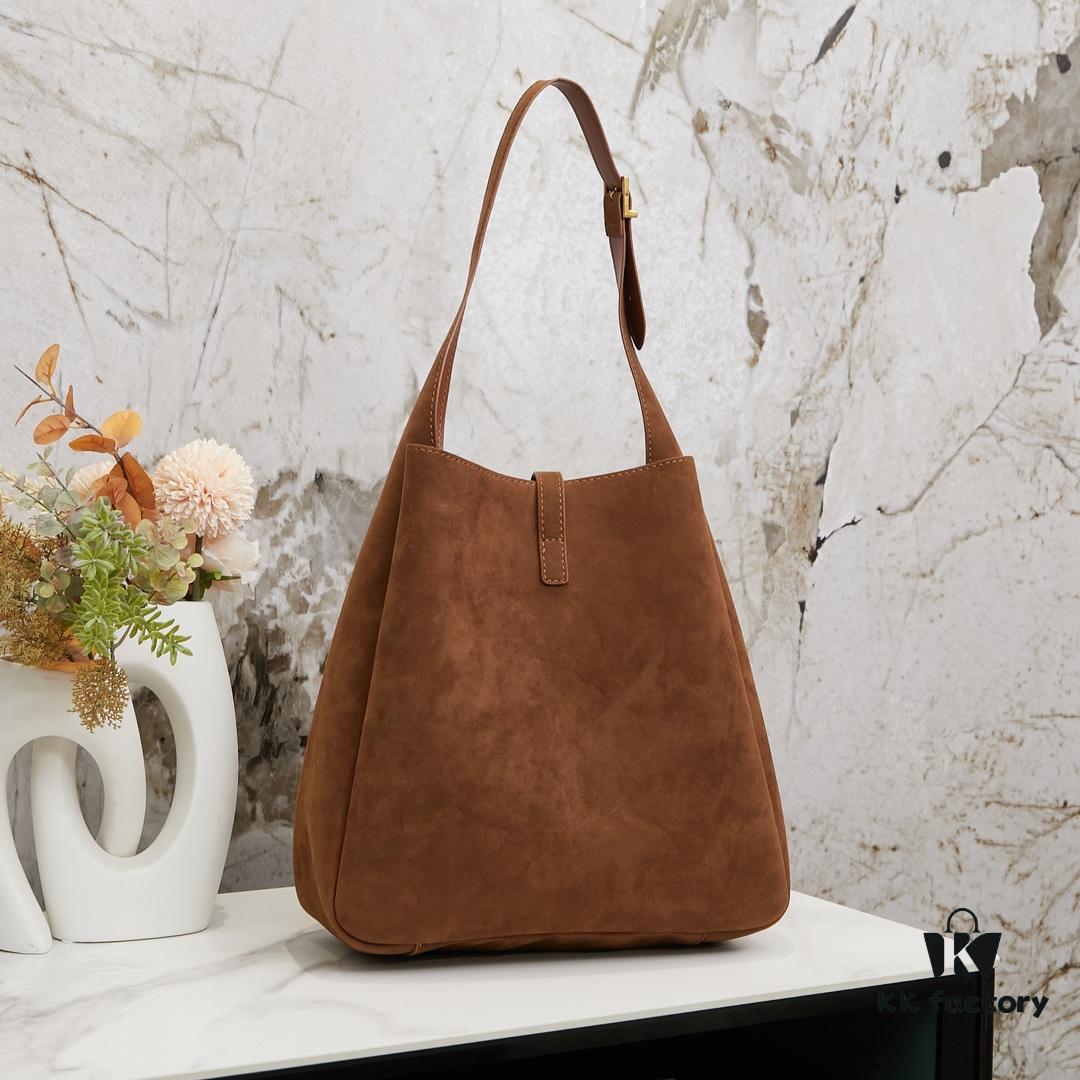 Large-sized New Arrival with Box – A Beautiful Brown-Gold Matte Bag Perfect for Autumn and Winter