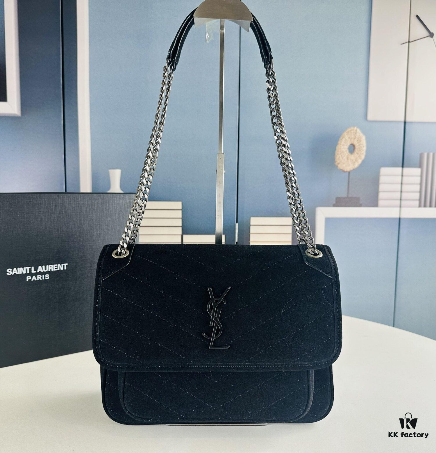 New Arrival Small Size with Box 💰 YSL ||| Saint Laurent Suede Niki Messenger Bag