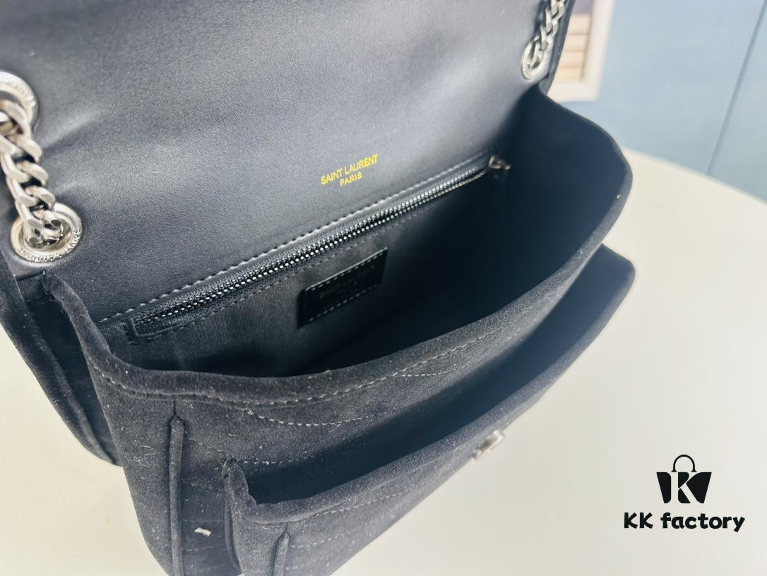 New Arrival Small Size with Box 💰 YSL ||| Saint Laurent Suede Niki Messenger Bag