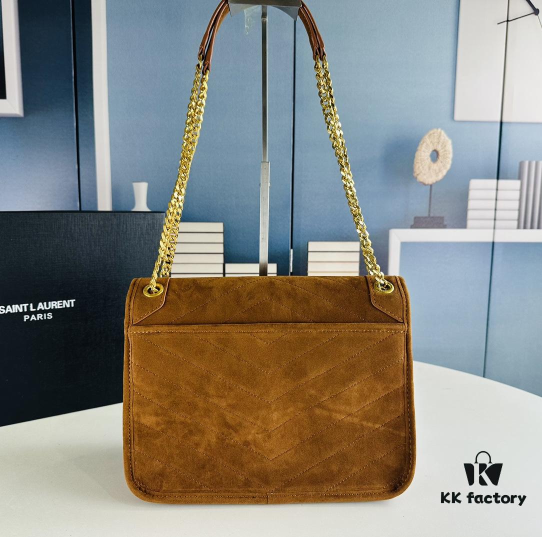 New Large Size with Box 💰YSL ||| Saint Laurent Suede Niki Messenger Bag