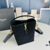 New Autumn/Winter Arrival Matte Mini YSL Bucket Bag with Box - Authentic YSL LE37 in Black Gold Hardware, Celebrity Style